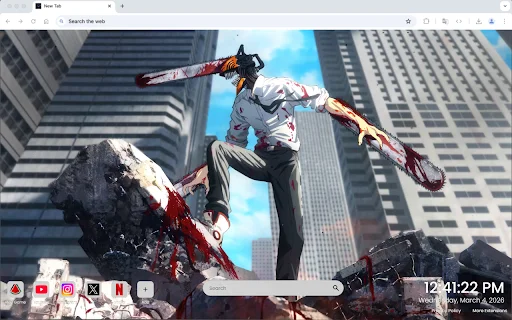 Chainsaw Man Live Wallpaper: Baixe o Tema Anime para Chrome - Screenshot 3